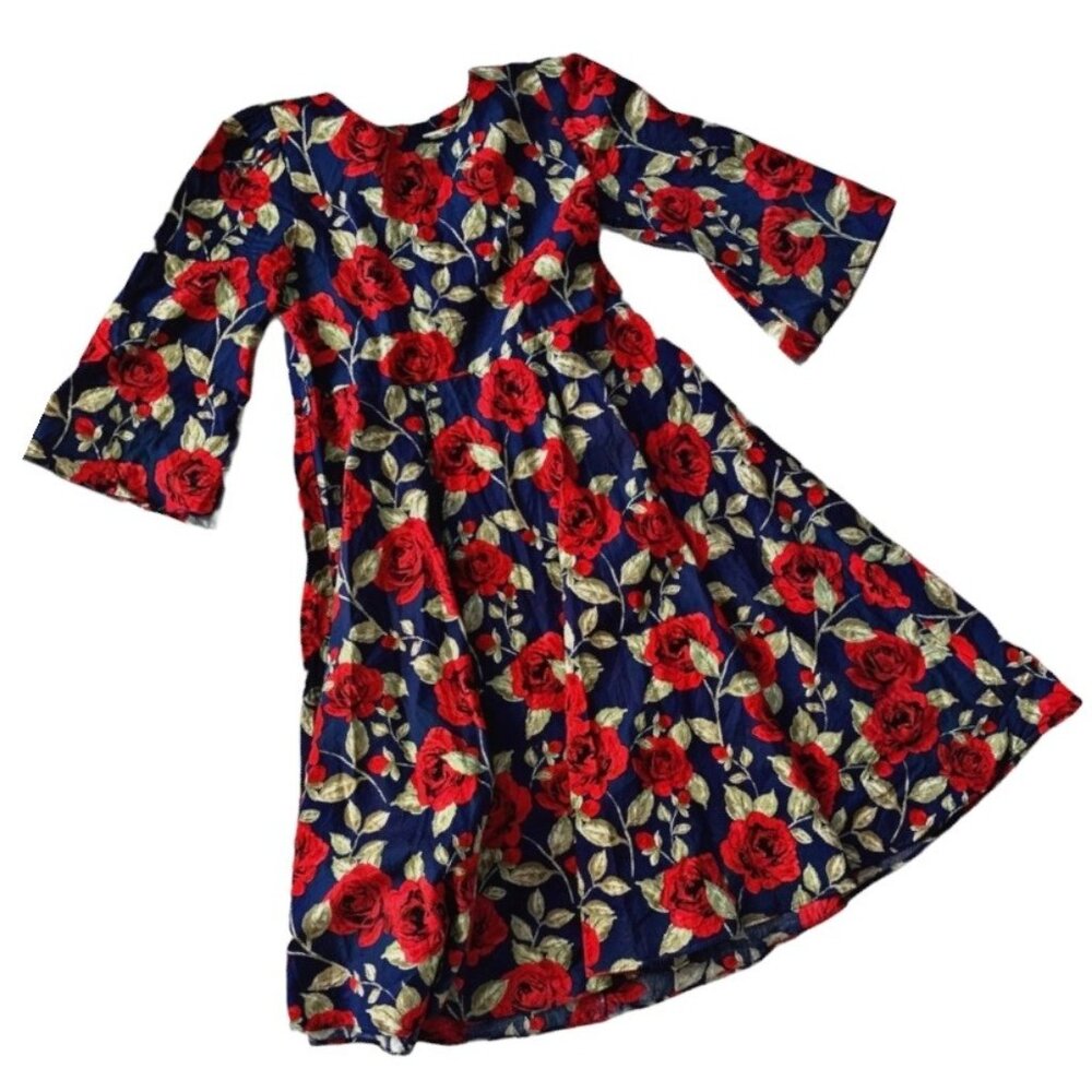 Bonny Billy Floral Print A-Line Flare Sleeves Dress 13